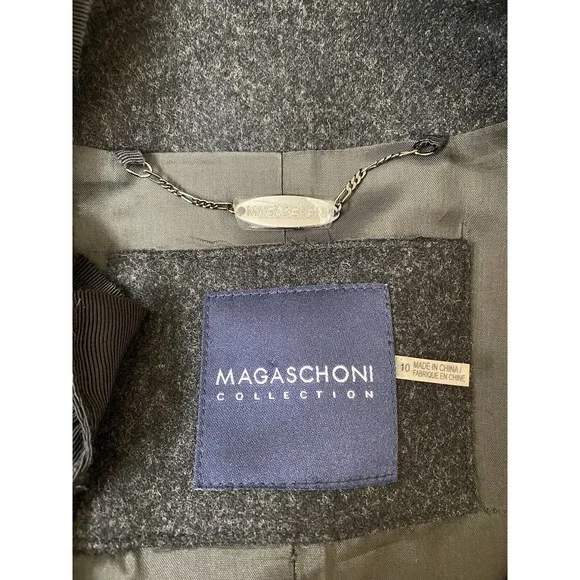 NWOT Magaschoni Collection Embellished Wool Blend Blazer Jacket Charcoal… - Picture 6 of 6